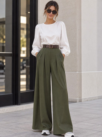 Blusa con Jaretas ROSELL Blanco HEVE