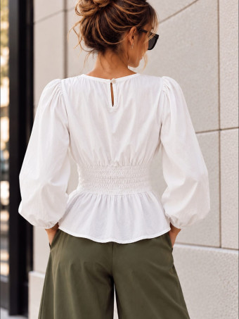 Blusa con Jaretas ROSELL Blanco HEVE