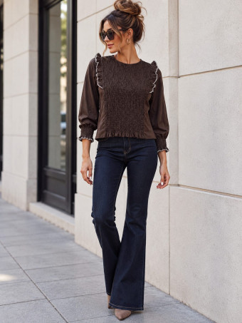 Blusa Nido de Abeja LENOIR Marrón HEVE