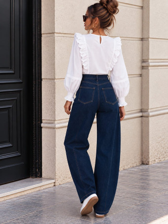 Jeans Balloon Tiro Alto SUNIBA Azul Índigo HEVE