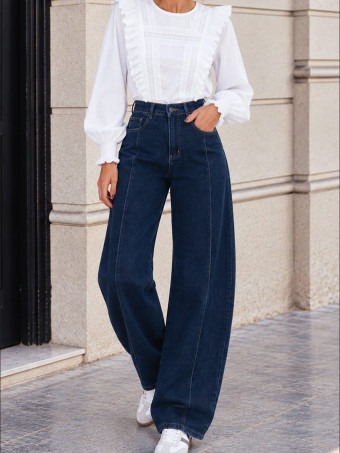 Jeans Balloon Tiro Alto SUNIBA Azul Índigo HEVE