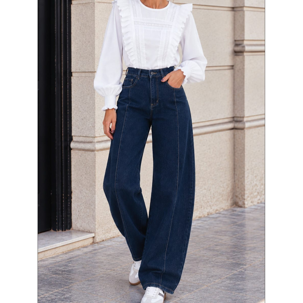 Jeans Balloon Tiro Alto SUNIBA Azul Índigo HEVE