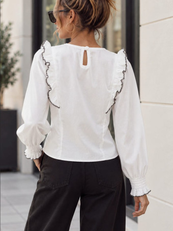 Blusa Nido de Abeja LENOIR Blanco HEVE