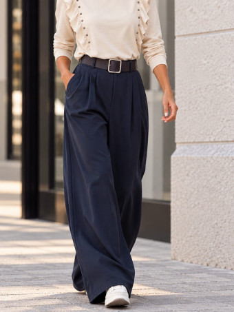 Pantalón Palazzo Cinturón CHARMELLIE Marino HEVE