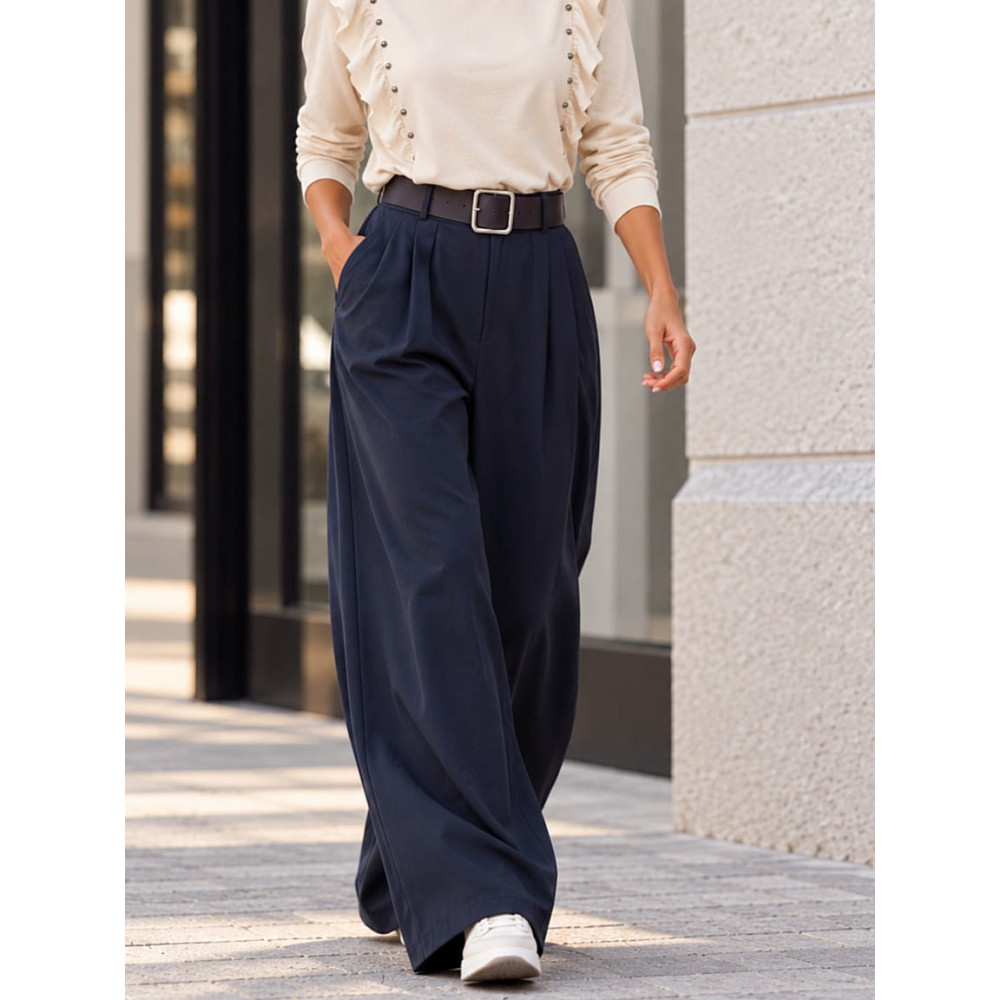 Pantalón Palazzo Cinturón CHARMELLIE Marino HEVE