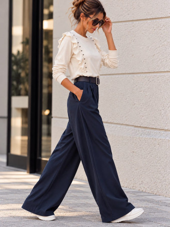 Pantalón Palazzo Cinturón CHARMELLIE Marino HEVE