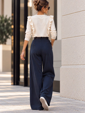 Pantalón Palazzo Cinturón CHARMELLIE Marino HEVE
