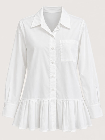Camisa Bajo Plisado MALIA Blanco HEVE