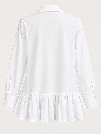 Camisa Bajo Plisado MALIA Blanco HEVE