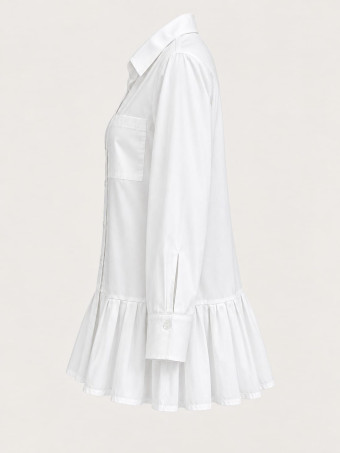 Camisa Bajo Plisado MALIA Blanco HEVE