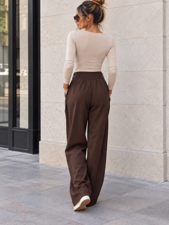 Pantalón Balloon Tiro Alto Hebilla DARWEN Marrón HEVE