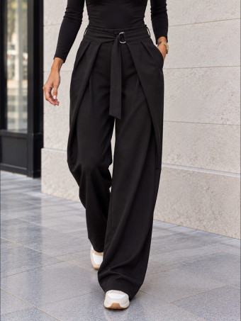 Pantalón Balloon Tiro Alto Hebilla DARWEN Negro HEVE