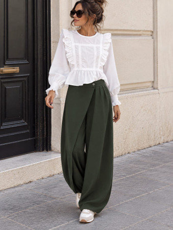 Pantalón Bombacho Cintura Cruzada TALINA Verde HEVE