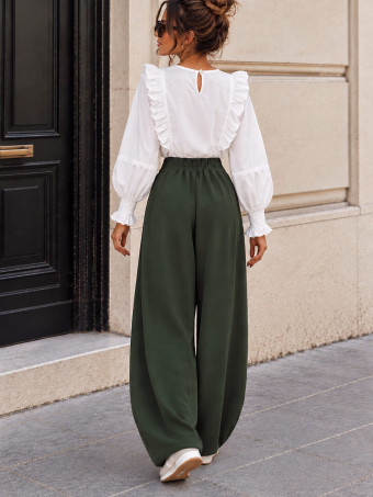 Pantalón Bombacho Cintura Cruzada TALINA Verde HEVE