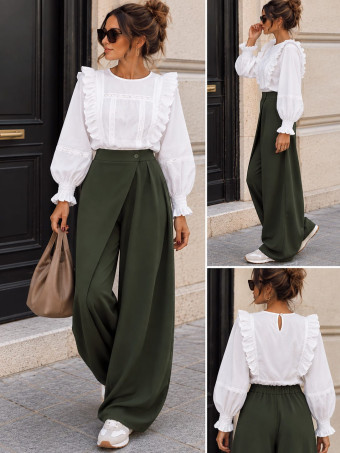 Pantalón Bombacho Cintura Cruzada TALINA Verde HEVE