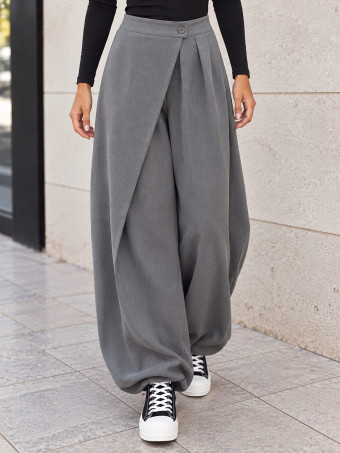 Pantalón Bombacho Cintura Cruzada TALINA Gris HEVE