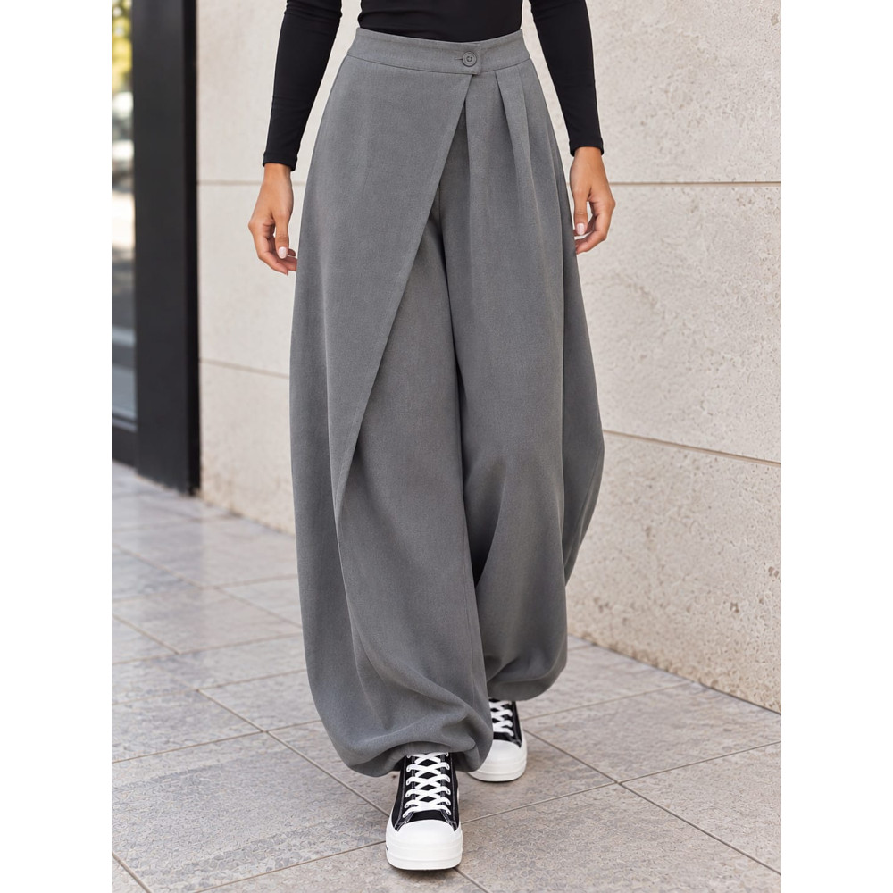Pantalón Bombacho Cintura Cruzada TALINA Gris HEVE