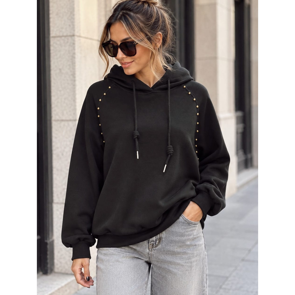 Sudadera Soft Touch Tachas BOWERY Negro HEVE