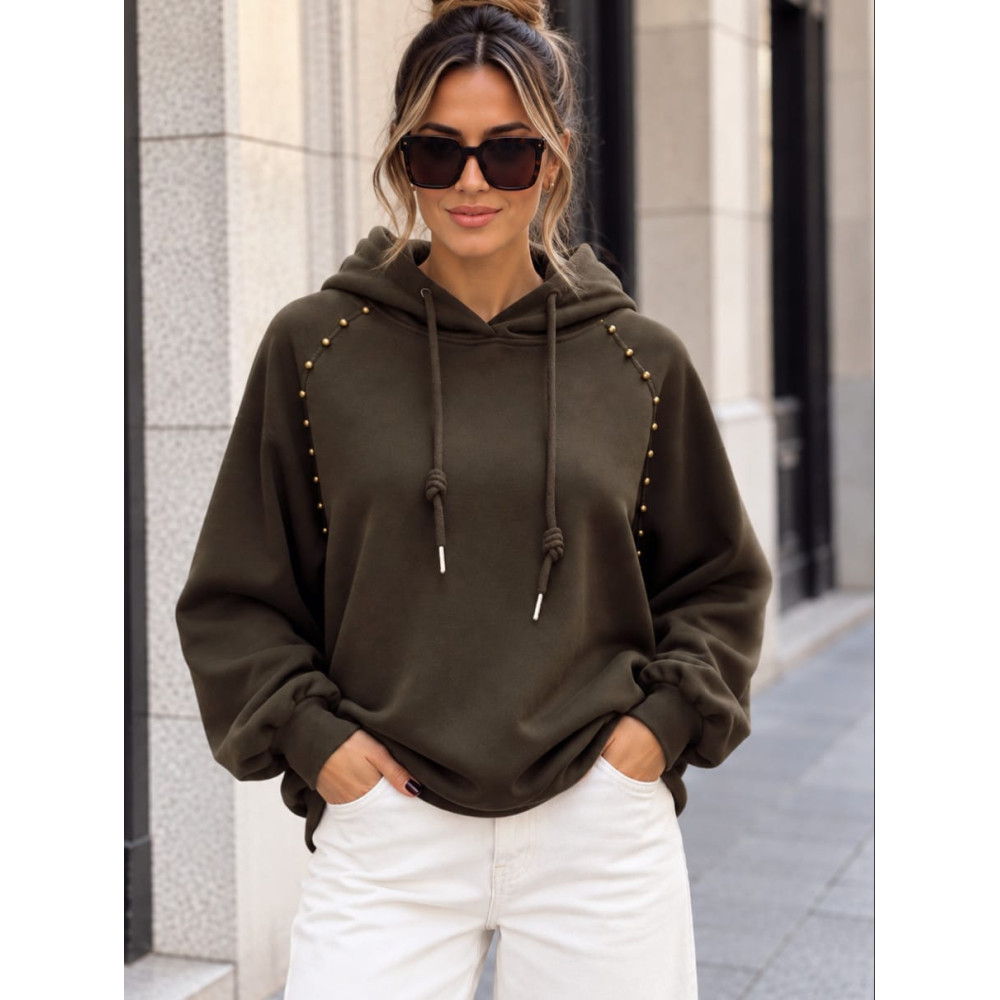 Sudadera Soft Touch Tachas BOWERY Marrón HEVE
