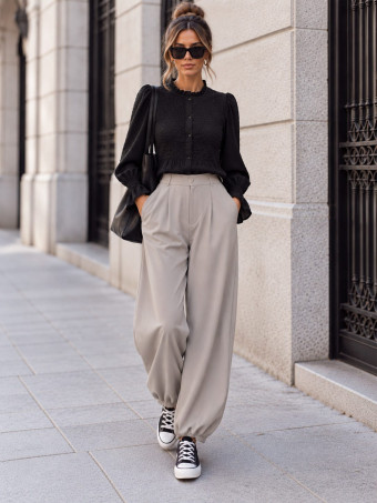 Pantalón Bombacho con Cinturón NAJARA Taupe HEVE