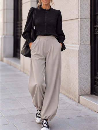 Pantalón Bombacho con Cinturón NAJARA Taupe HEVE