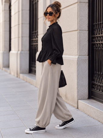 Pantalón Bombacho con Cinturón NAJARA Taupe HEVE