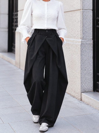 Pantalón Balloon Doble Cintura RINLEY Negro HEVE