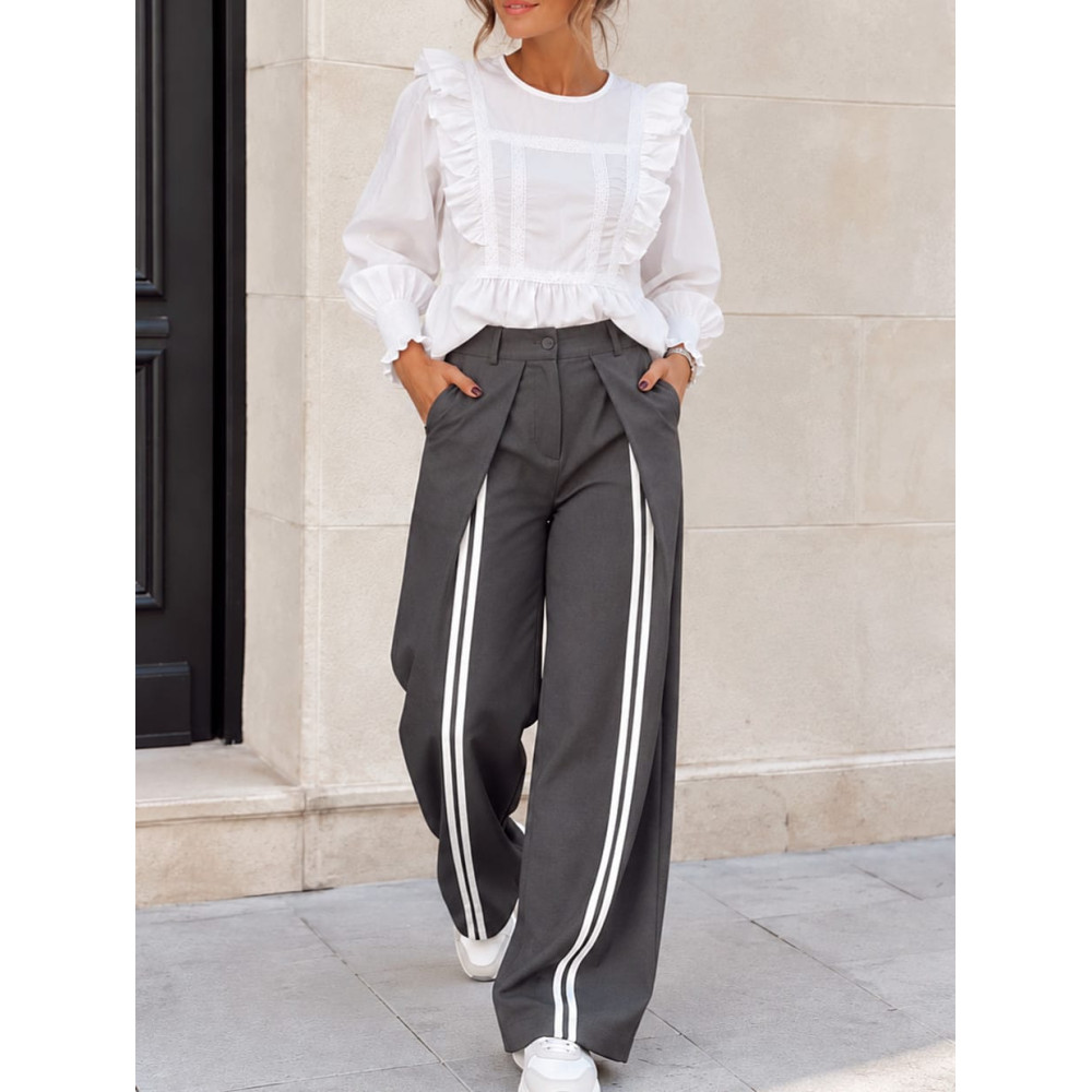 Pantalón Envolvente Bandas Verticales BRODIE Gris HEVE