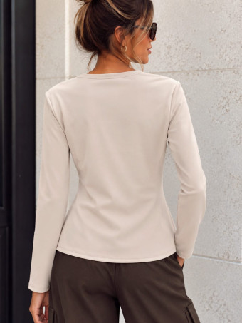 Camiseta Elástica Manga Larga CLAIRE Beige HEVE