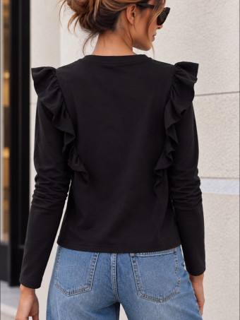 Camiseta Tachas con Volante BRIELA Negro