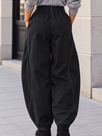 Pantalón Barrell Costuras BOWEN Negro HEVE