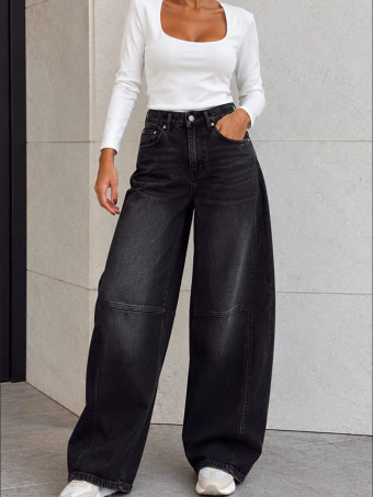 Jeans Barrel Tiro Alto...