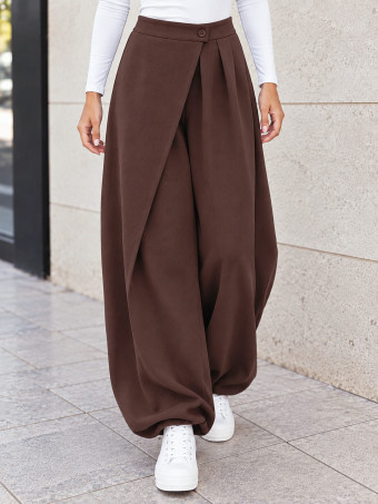 Pantalón Bombacho Cintura Cruzada TALINA Marrón HEVE