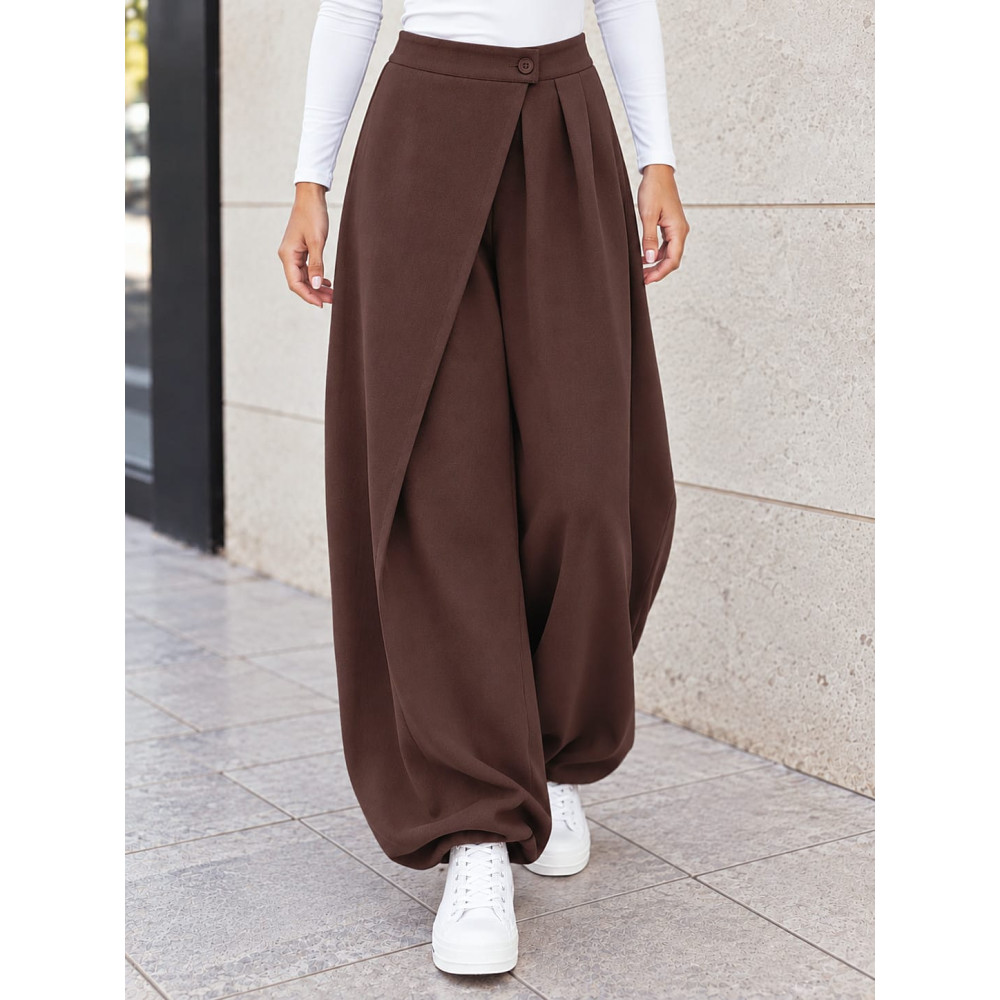 Pantalón Bombacho Cintura Cruzada TALINA Marrón HEVE
