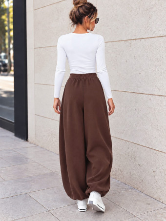 Pantalón Bombacho Cintura Cruzada TALINA Marrón HEVE