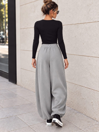 Pantalón Bombacho Cintura Cruzada TALINA Gris Vigoré HEVE