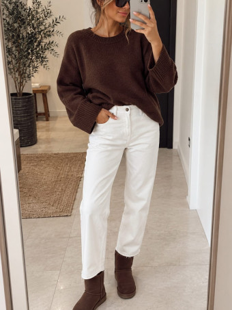 Jeans Cropped Tiro Alto WESLEY Blanco HEVE