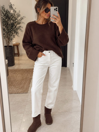 Jeans Cropped Tiro Alto WESLEY Blanco HEVE