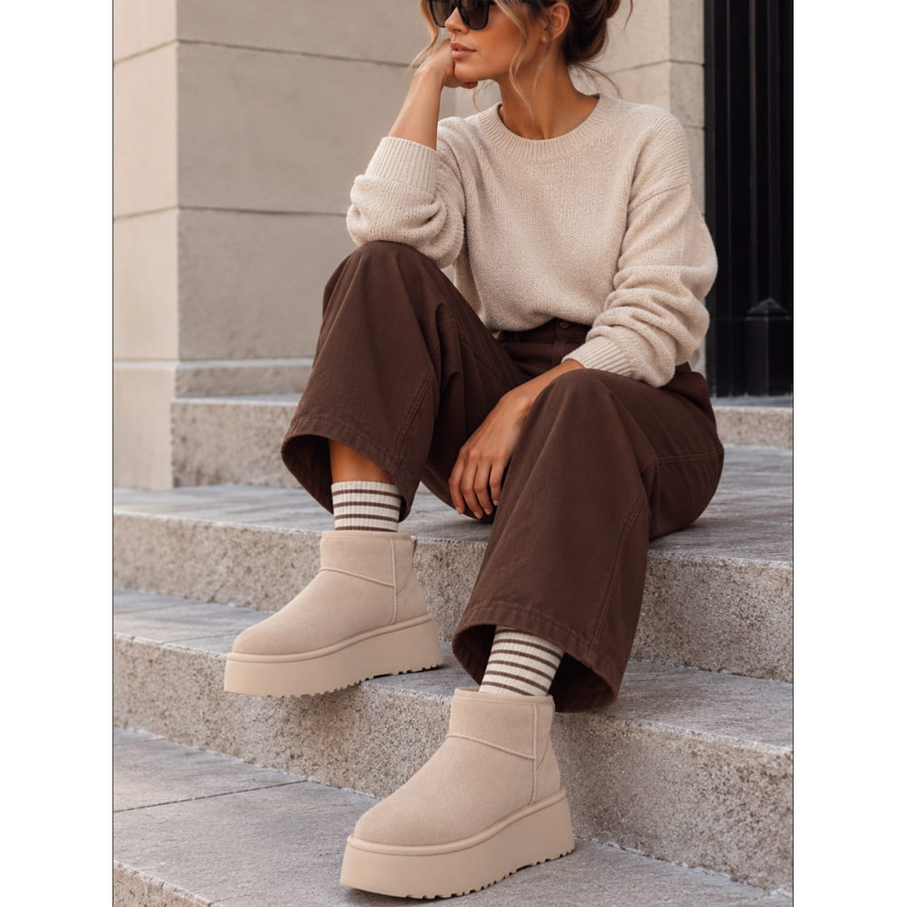 Bota Australiana Baja Plataforma THUNDARA Beige HEVE