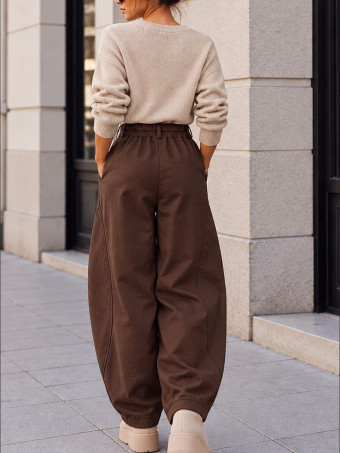 Pantalón Barrell Costuras BOWEN Marrón HEVE