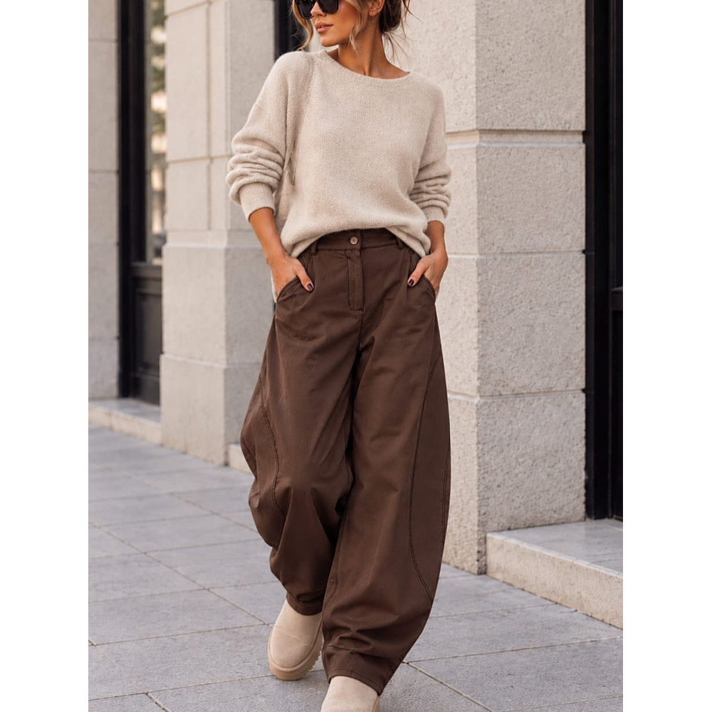 Pantalón Barrell Costuras BOWEN Marrón HEVE
