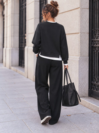 Sudadera Soft Touch Combinada LAYER Negro