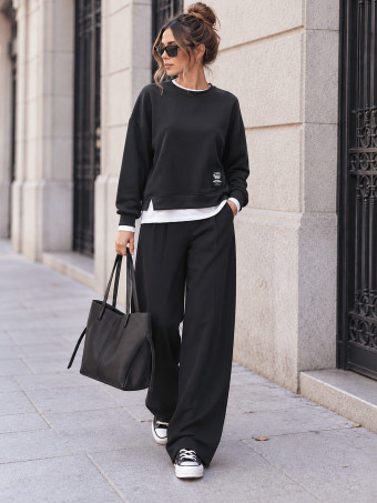 Sudadera Soft Touch Combinada LAYER Negro