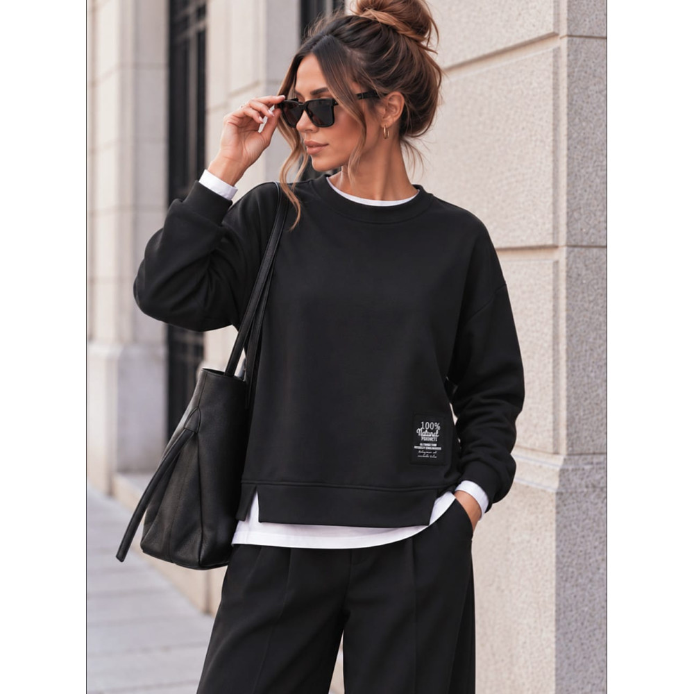 Sudadera Soft Touch Combinada LAYER Negro HEVE