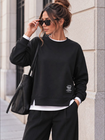 Sudadera Soft Touch Combinada LAYER Negro HEVE