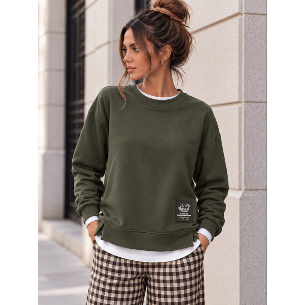 Sudadera Soft Touch Combinada LAYER Verde Militar HEVE