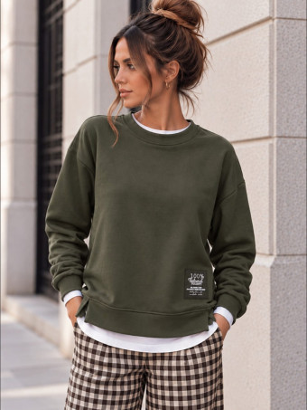 Sudadera Soft Touch Combinada LAYER Verde Militar HEVE