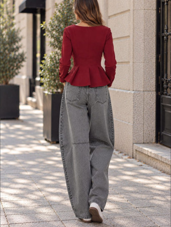 Cuerpo Elástico Peplum NUANCE Burdeos HEVE