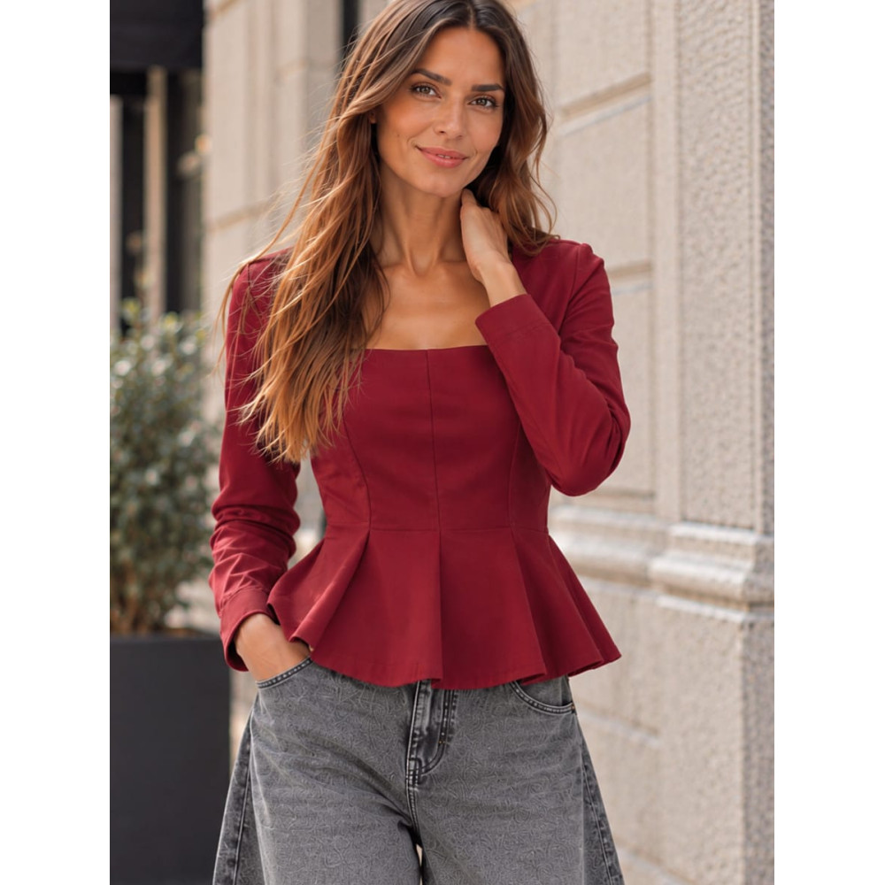 Cuerpo Elástico Peplum NUANCE Burdeos HEVE