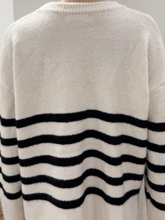 Jersey Oversize Rayas BRITTON Beige/Negro HEVE